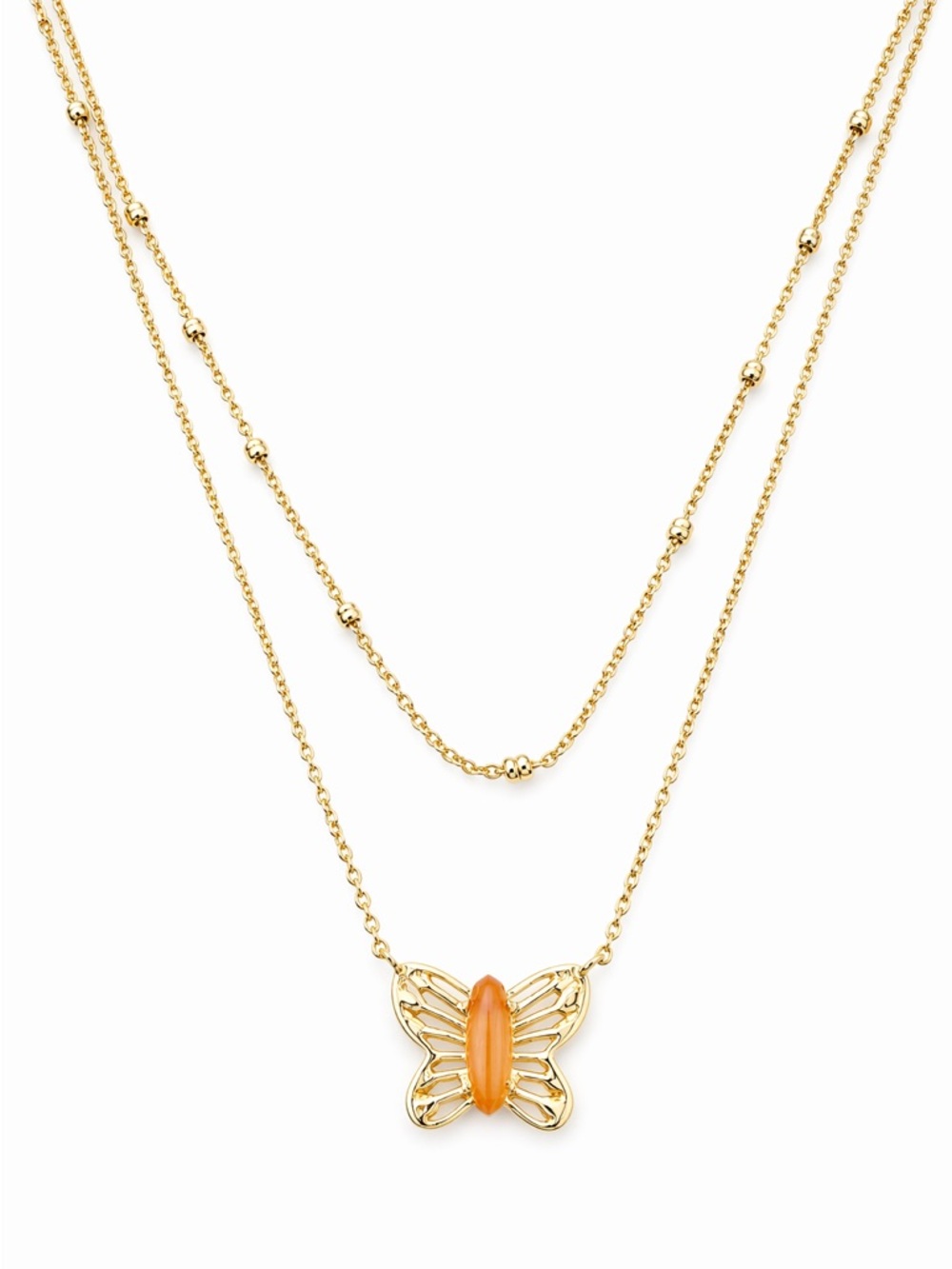 Kendra Scott Butterfly Multi-Strand Necklace in Coral Catseye - Picture 5 of 8